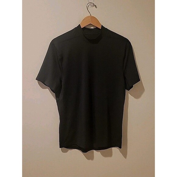 Lululemon Metal Vent Tech Short Sleeve Mock Neck Size M Black Running Athletic - Picture 1 of 4